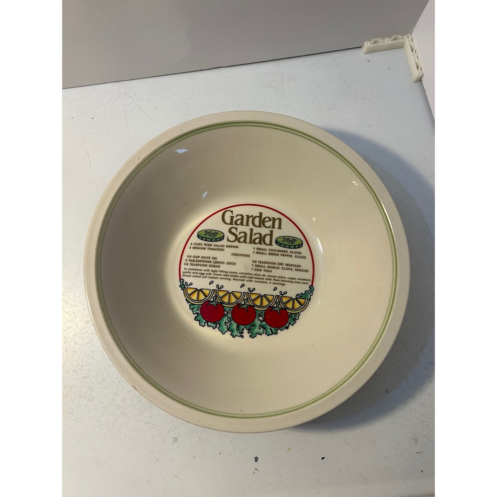 Regent Stone Tuffstone Garden Salad Recipe Bowl Vintage Hand Crafted Stoneware